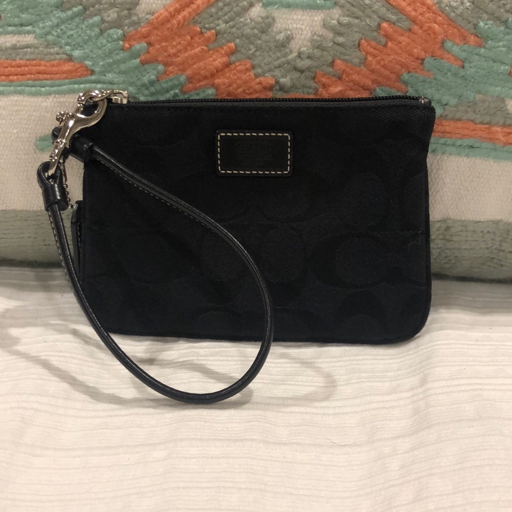 Coach black small wristlet